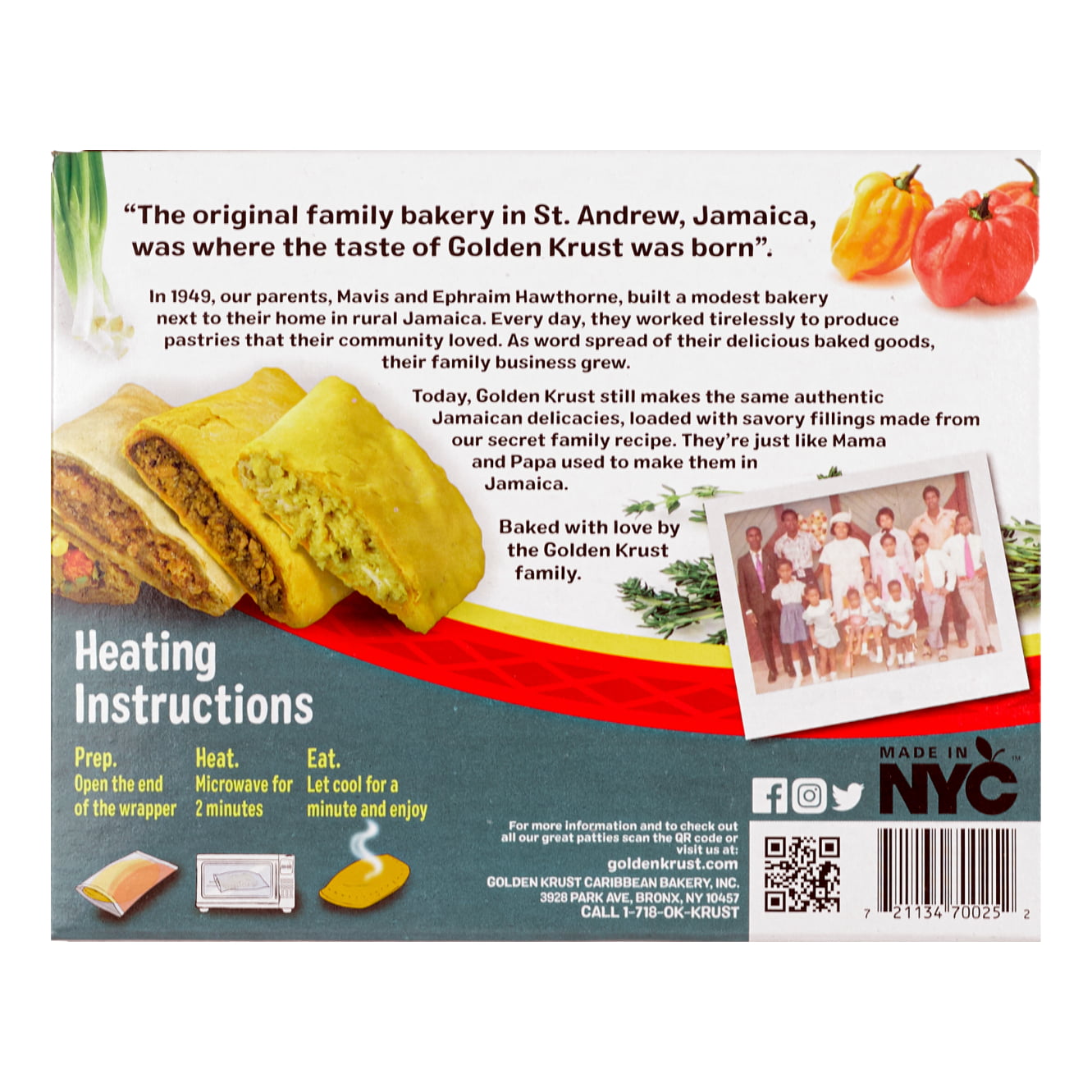 Golden Krust Mild Beef Jamaican Frozen Appetizer Patties, 1ct, 5oz (142g)