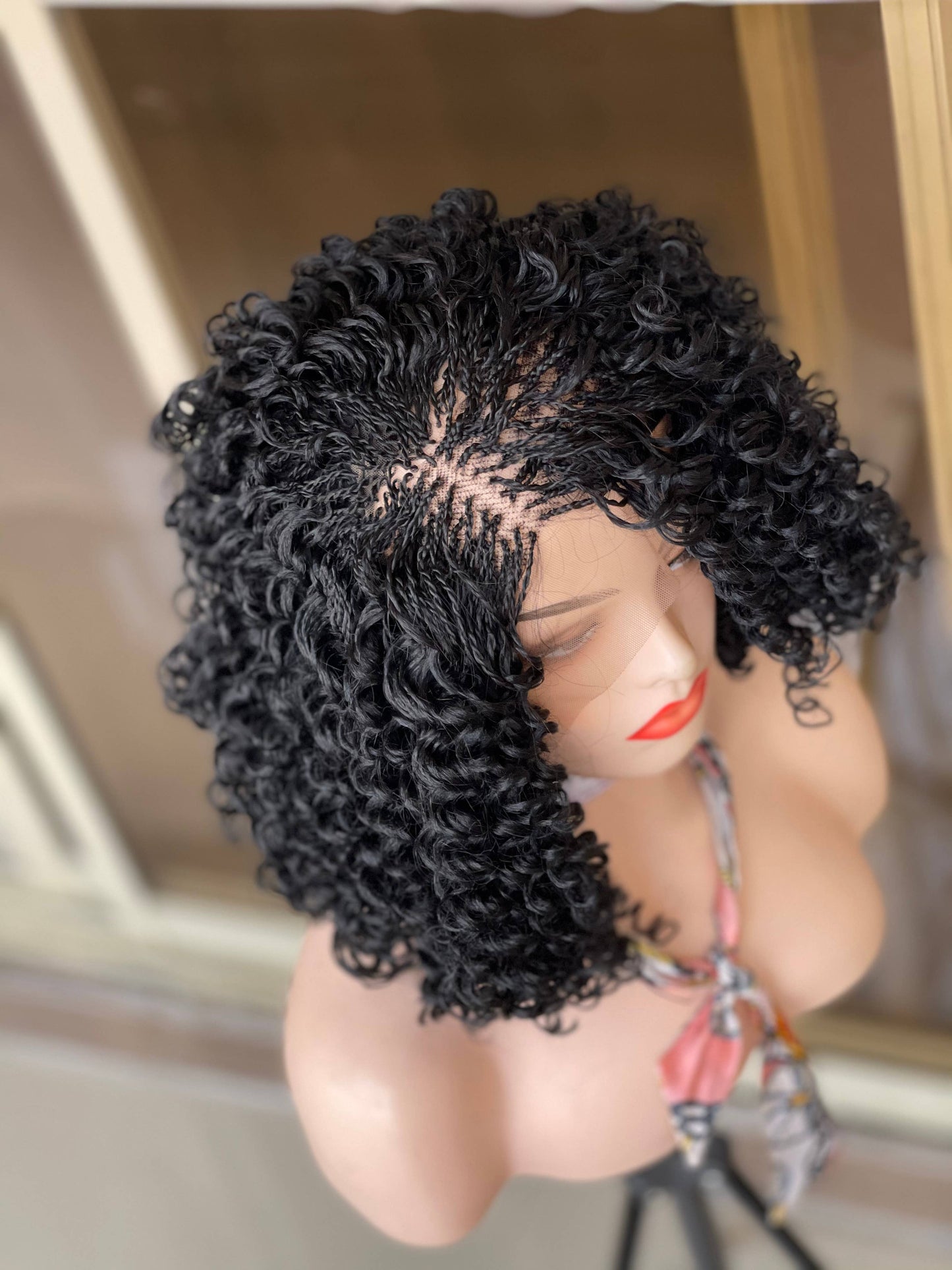 Luxurious Short Knotless Braids Senegalese Twist Wig for Black Women