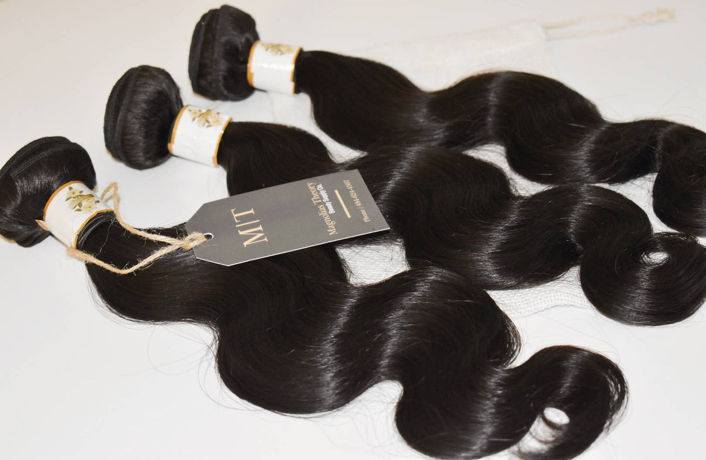 Luminous Bodywave Virgin Human Hair Extensions Bundle – Natural Black Weave