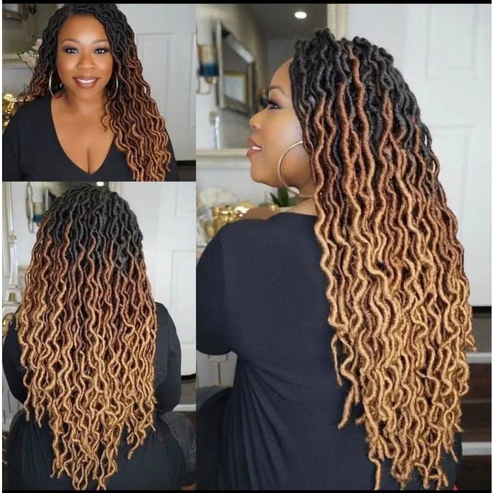 Handmade Braided Gypsy Faux Locs Lace Front Wig for Black Women
