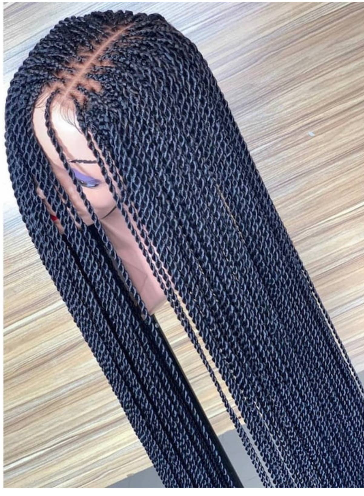 Handmade Braided Senegalese Twist Wig - Long, Natural Look, Easy Wear Closure