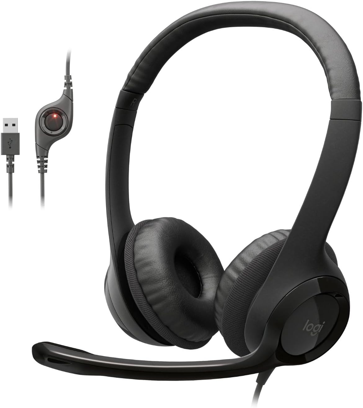 Logitech H390 Wired USB Headset with Noise-Cancelling Mic for PC Gaming & Meetings