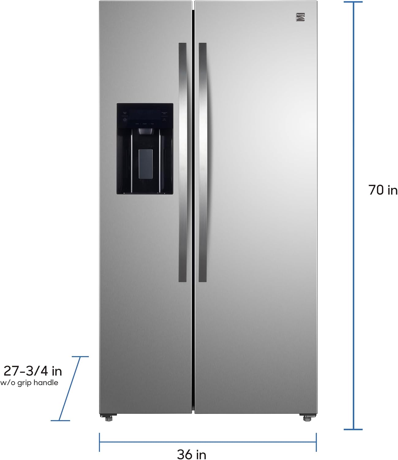 Kenmore 20 cu.ft. Counter-Depth Side-by-Side Refrigerator with Accela Chill, Ice & Water