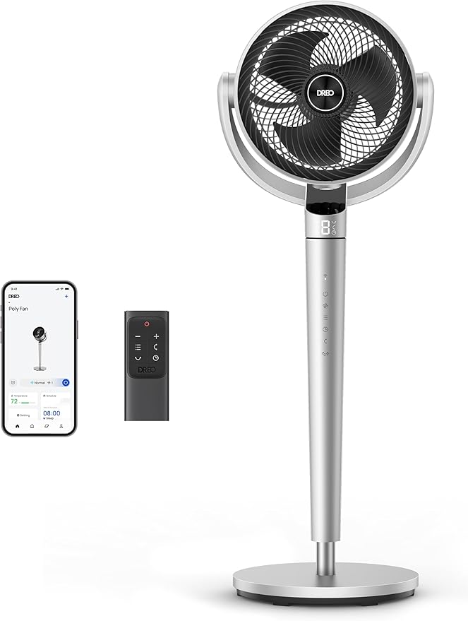 Dreo 43-inch Smart Oscillating Floor Fan: Quiet DC Motor, Wi-Fi, Alexa Control