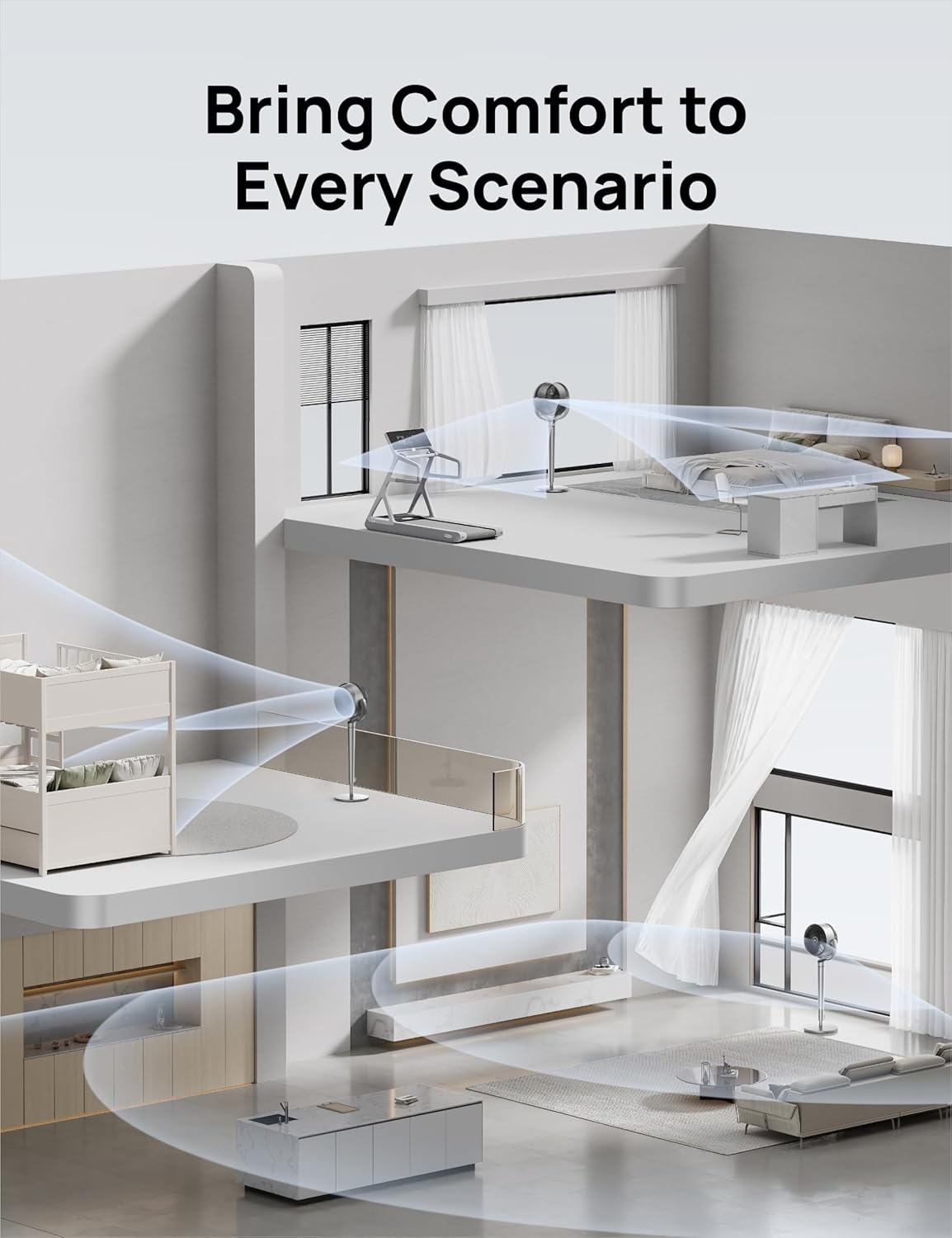 Dreo 43-inch Smart Oscillating Floor Fan: Quiet DC Motor, Wi-Fi, Alexa Control