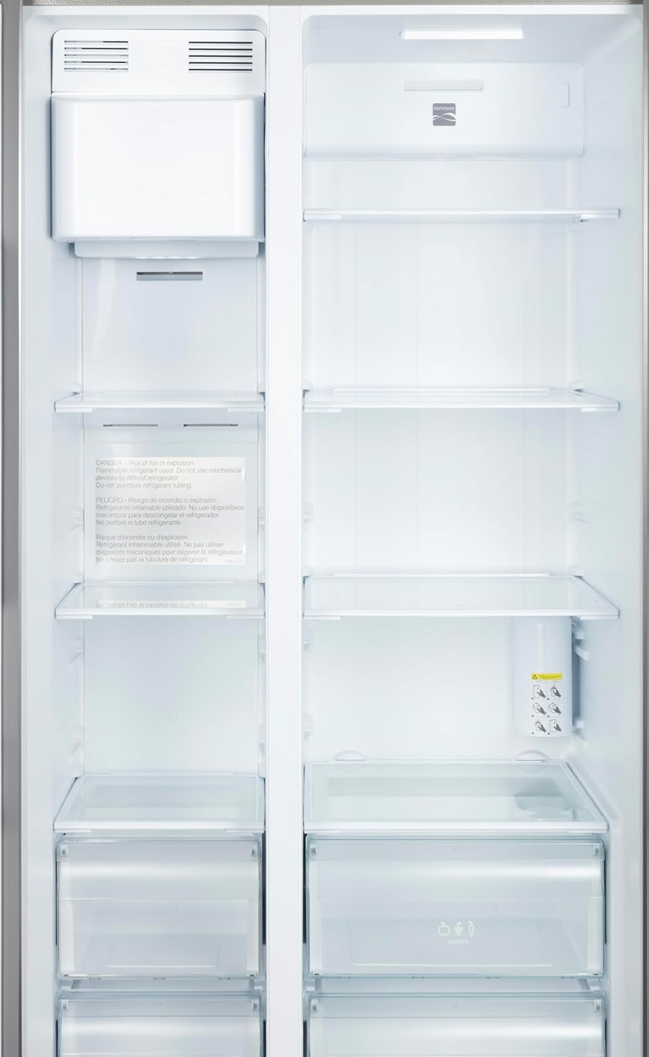 Kenmore 20 cu.ft. Counter-Depth Side-by-Side Refrigerator with Accela Chill, Ice & Water
