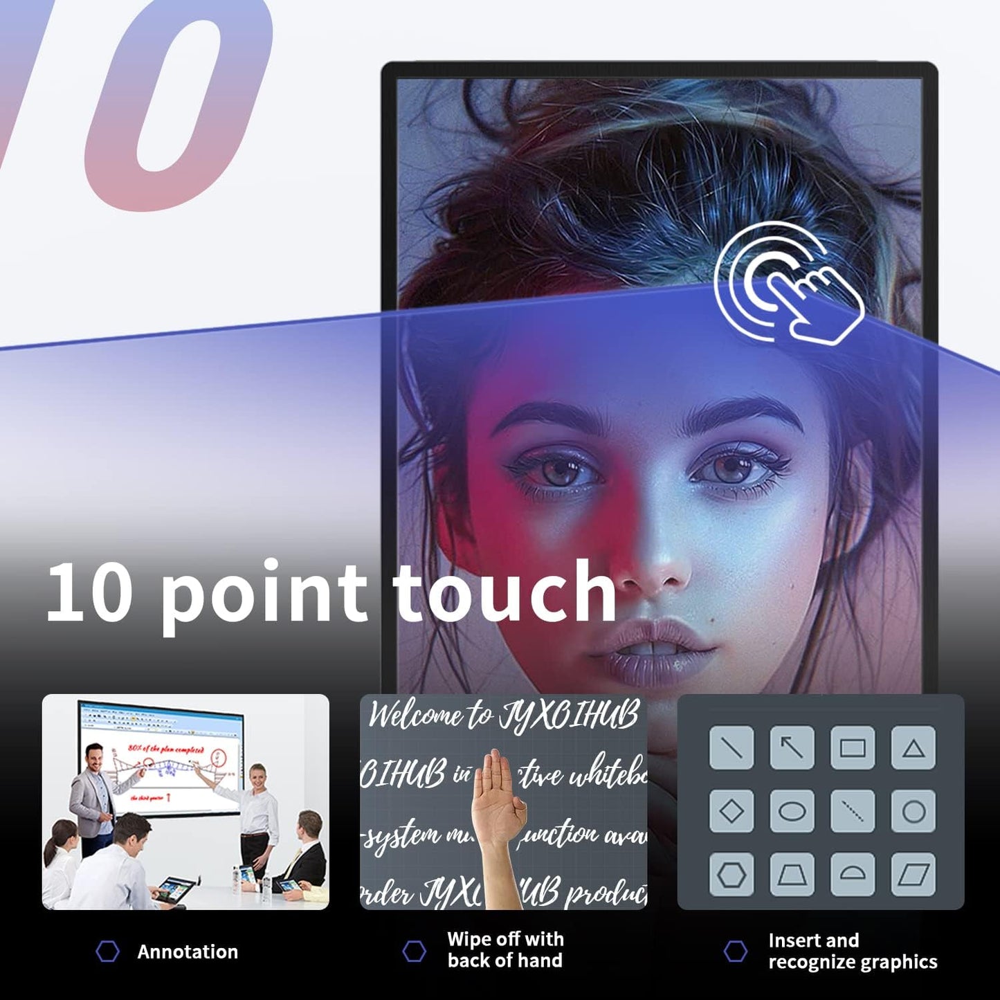 JYXOIHUB 49-inch Interactive Smart Board for Classroom & Live Streaming