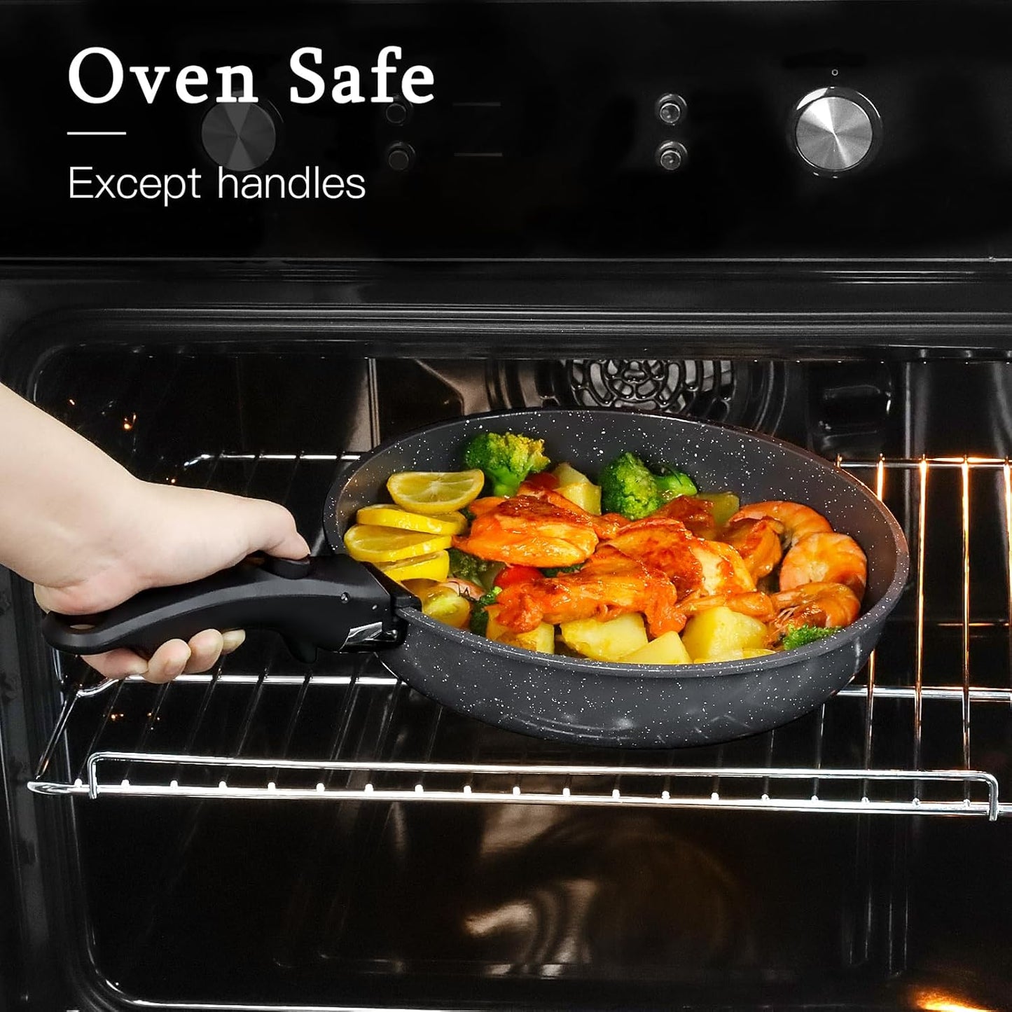 GiPP Healthy 15-Piece Ceramic Non-Stick Cookware Set with Detachable Handles