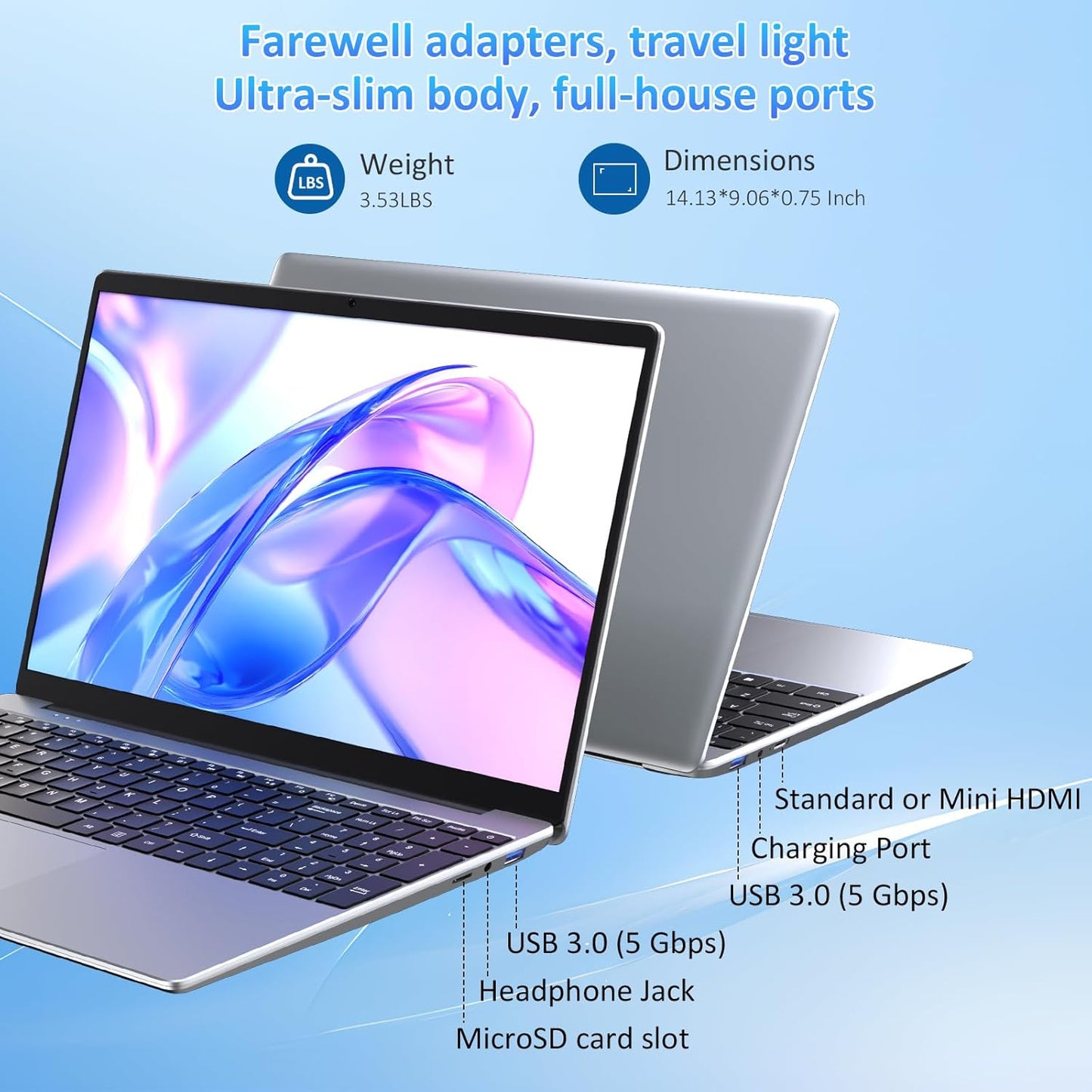 Auusda 15.6" FHD Laptop: N95, 16GB RAM, 1TB NVMe, Win11 Pro