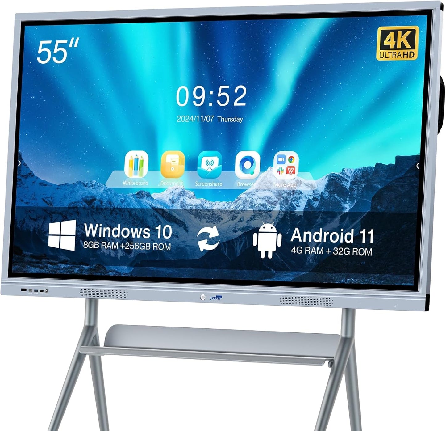 JYXCN 55-inch 4K Dual-OS Smart Interactive Board for Dynamic Collaboration