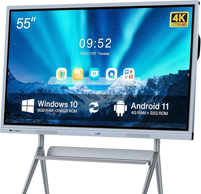 JYXCN 55-inch 4K Dual-OS Smart Interactive Board for Dynamic Collaboration