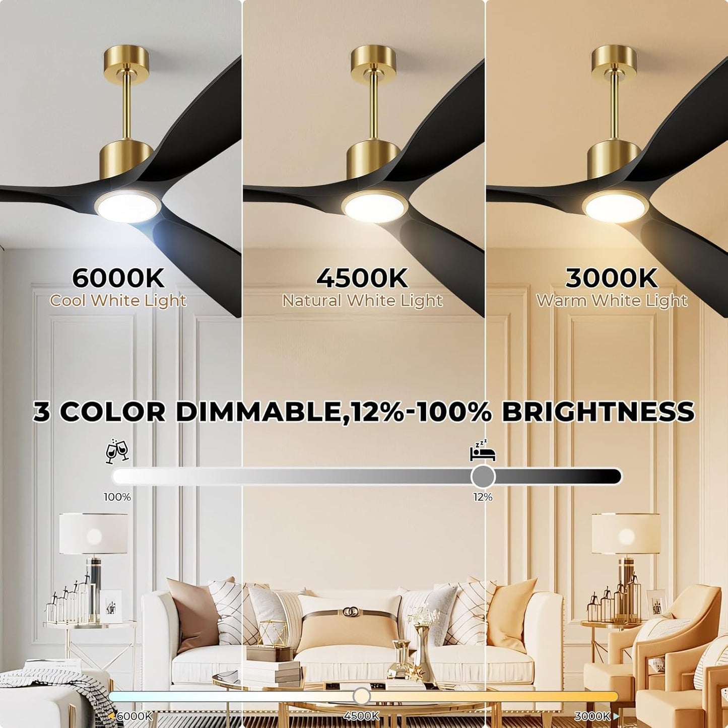 Smart 52-inch Outdoor/Indoor Ceiling Fan with Light, Remote & Alexa Voice Control