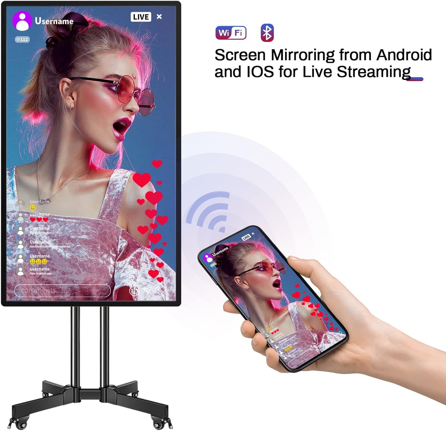 JYXOIHUB 49-inch Interactive Smart Board for Classroom & Live Streaming