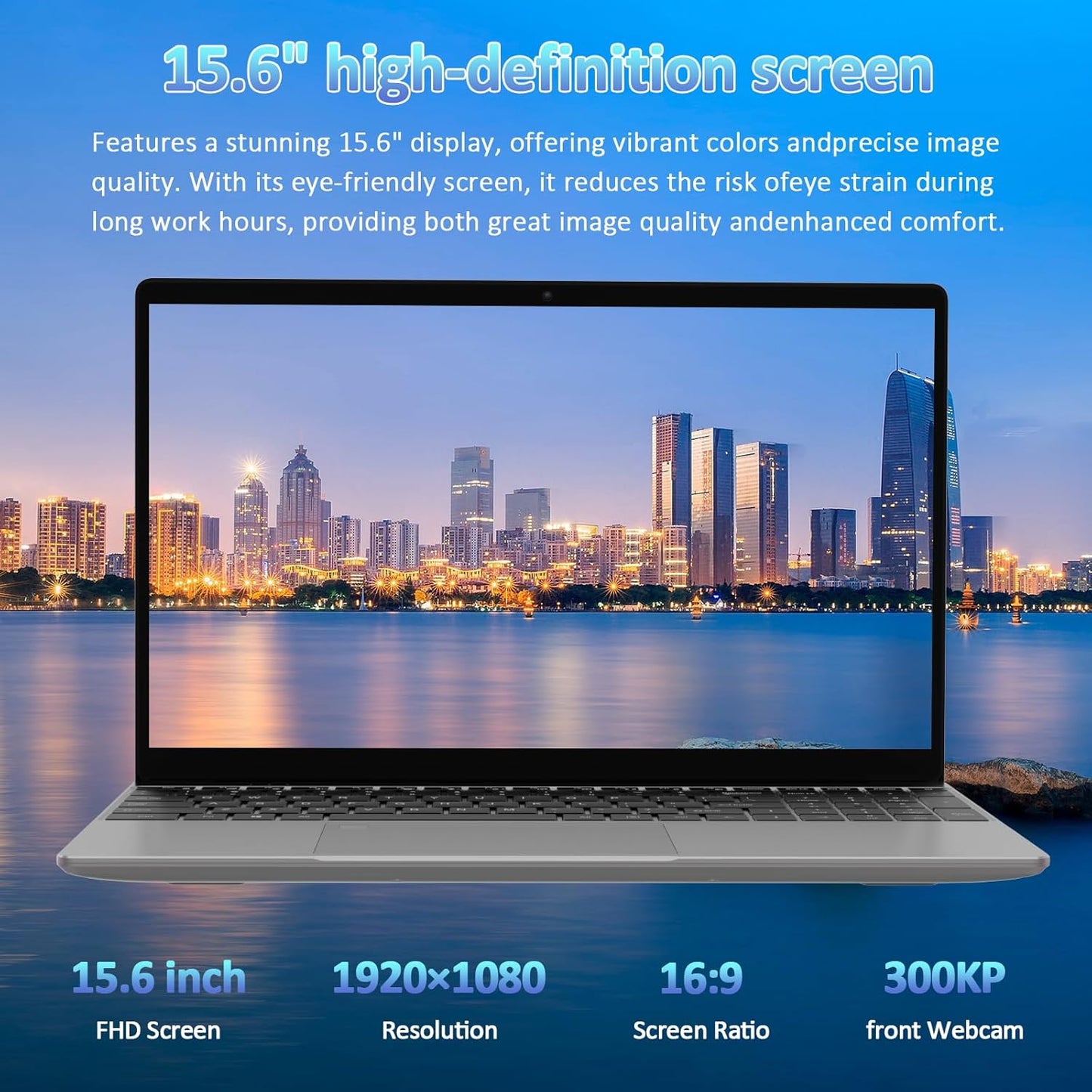 Auusda 15.6" FHD Laptop: N95, 16GB RAM, 1TB NVMe, Win11 Pro