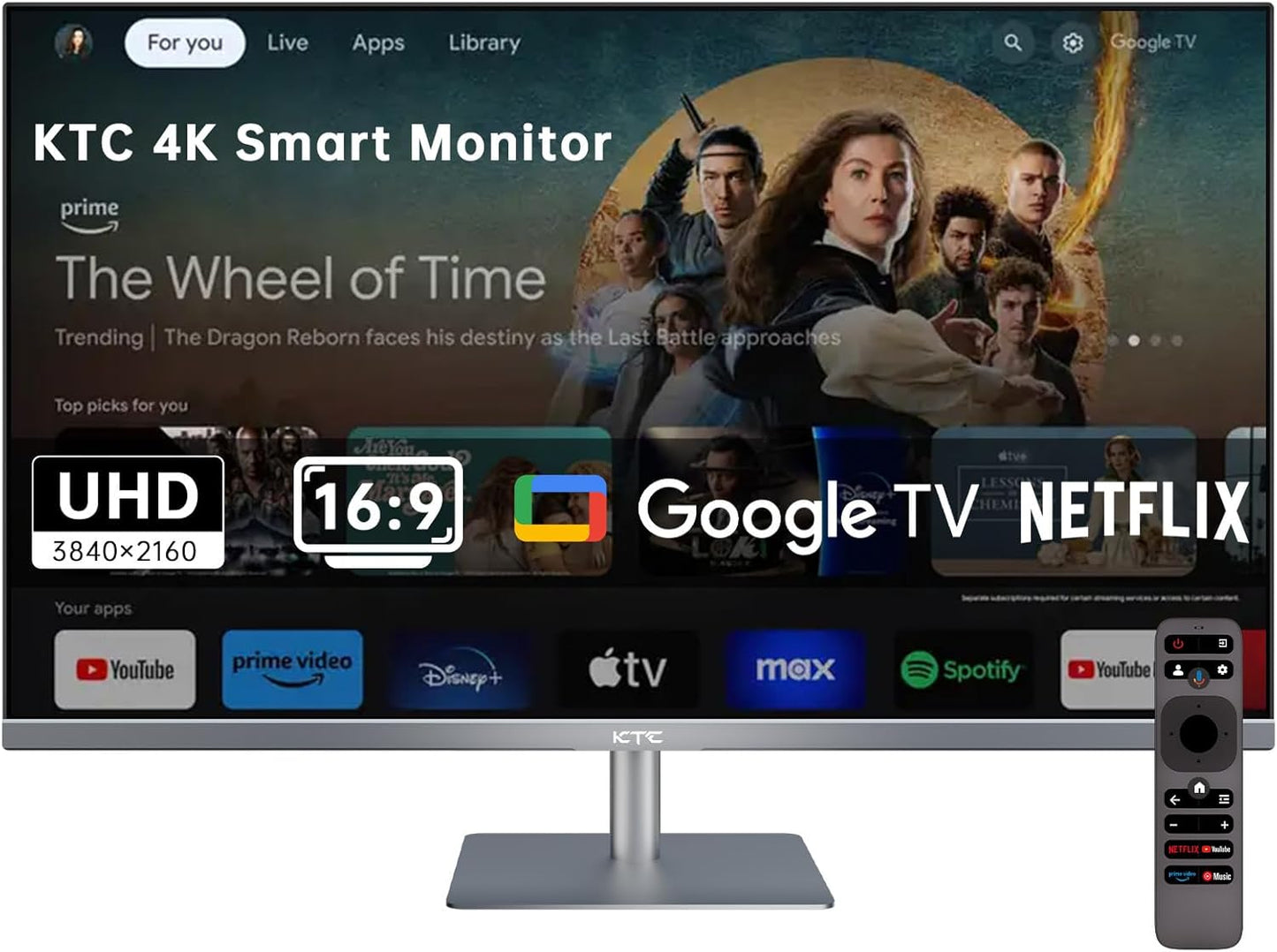 KTC 32-inch 4K UHD Smart Monitor with Google TV & HDR