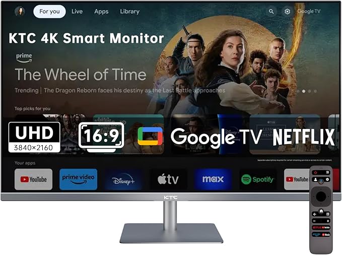 KTC 32-inch 4K UHD Smart Monitor with Google TV & HDR