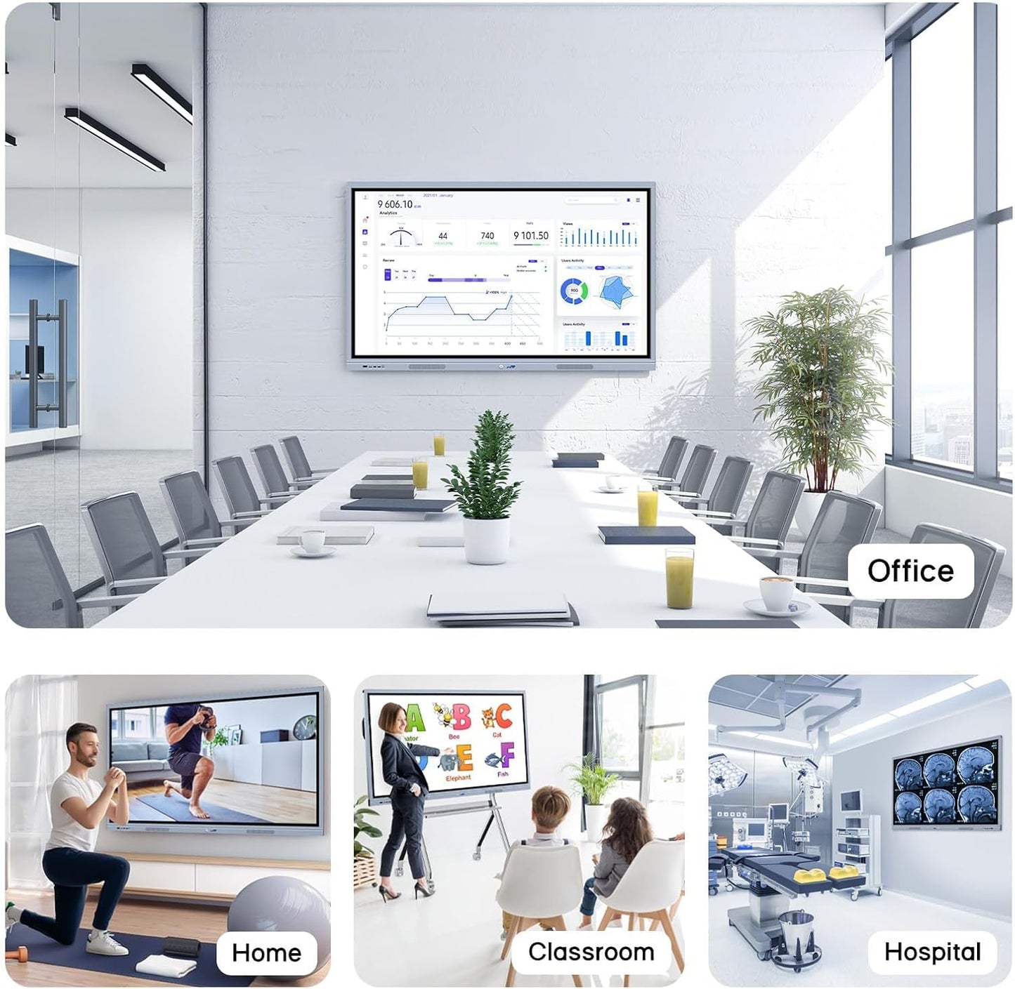 JYXCN 55-inch 4K Dual-OS Smart Interactive Board for Dynamic Collaboration