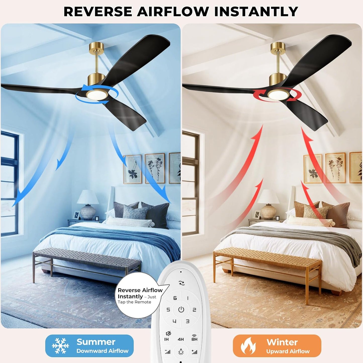 Smart 52-inch Outdoor/Indoor Ceiling Fan with Light, Remote & Alexa Voice Control