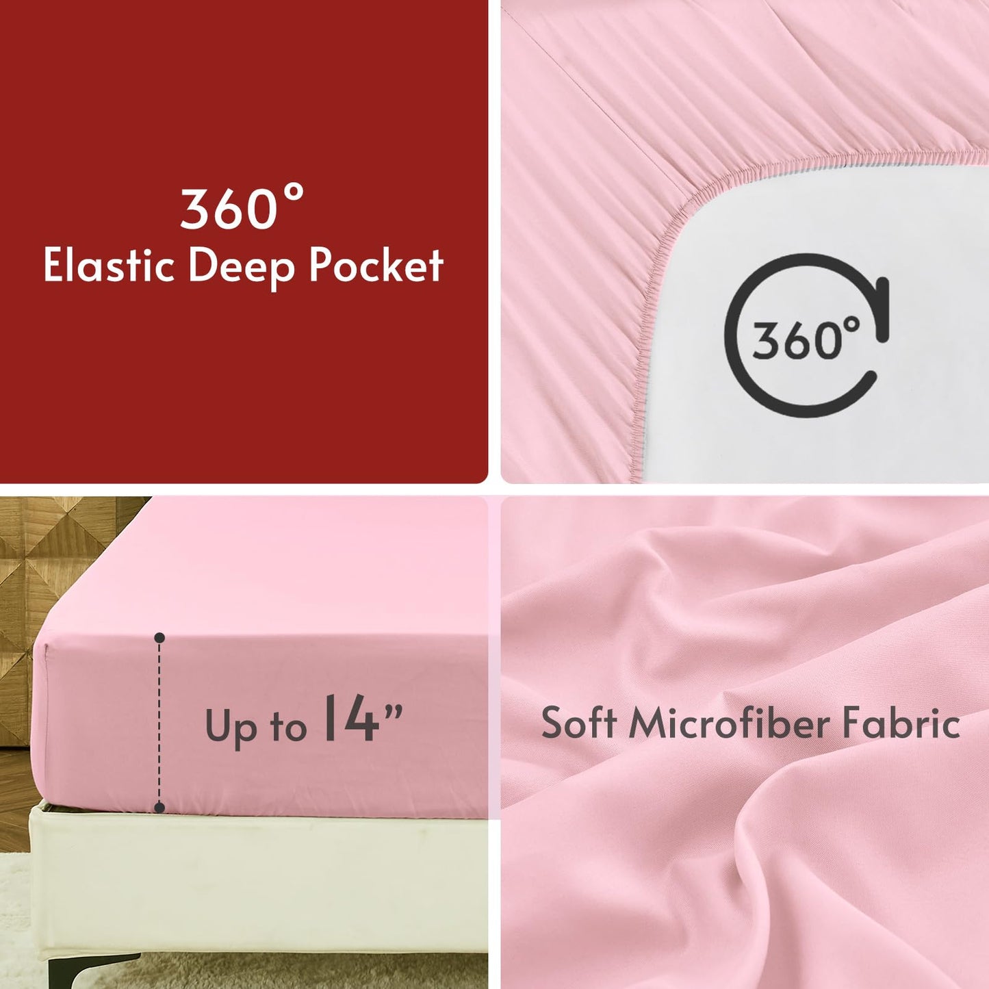 MUXHOMO 5 Pieces Twin Comforter Set, Reversible Bed in a Bag Twin Size, All Season Bedding Set with Comforter, Flat Sheet, Fitted Sheet, Pillowcases & Shams, Hot Pink & Baby Pink