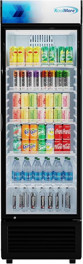KoolMore 15 cu. ft. Commercial Glass Door Merchandiser Refrigerator LED Display