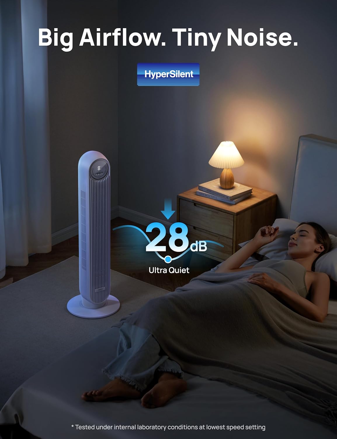 Dreo Smart Quiet Oscillating Bladeless Tower Fan for Bedroom, WiFi Voice Control