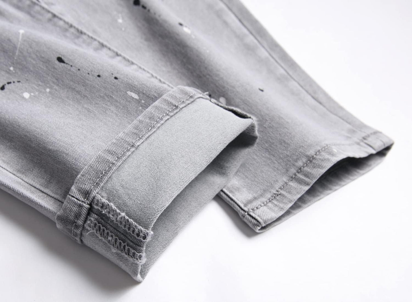 AITITIA Men's Ripped Regular Fit Stretch Jeans (32, 6620 Grey)