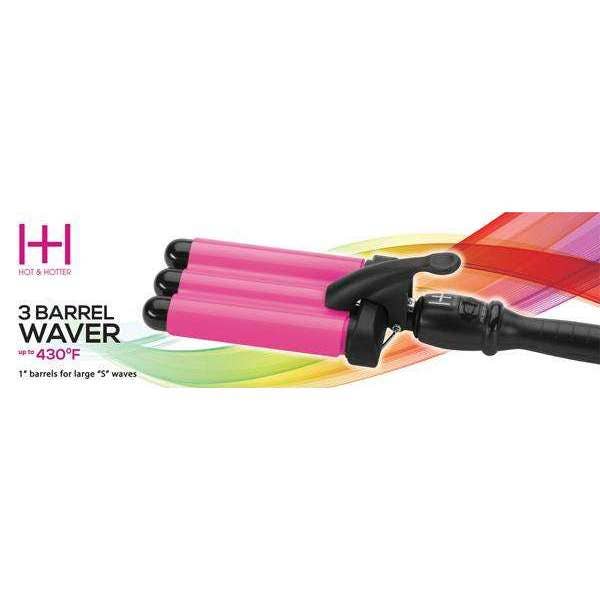 Hot & Hotter 1-inch Ceramic 3-Barrel Waver Iron for Smooth Beach Waves