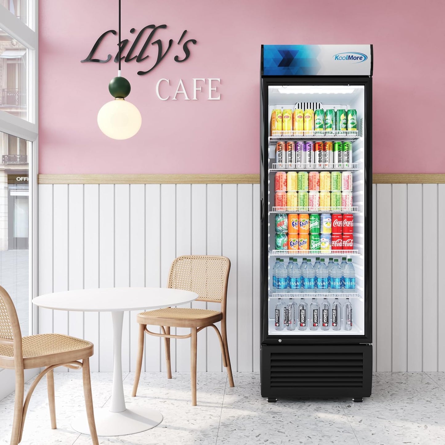 KoolMore 15 cu. ft. Commercial Glass Door Merchandiser Refrigerator LED Display
