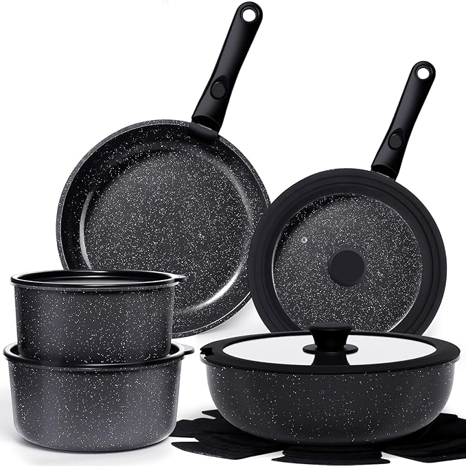 GiPP Healthy 15-Piece Ceramic Non-Stick Cookware Set with Detachable Handles