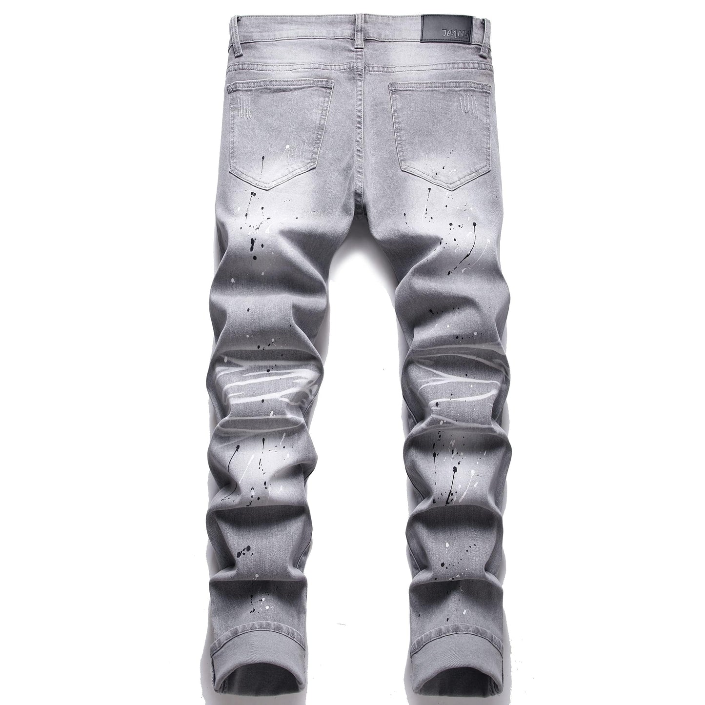 AITITIA Men's Ripped Regular Fit Stretch Jeans (32, 6620 Grey)