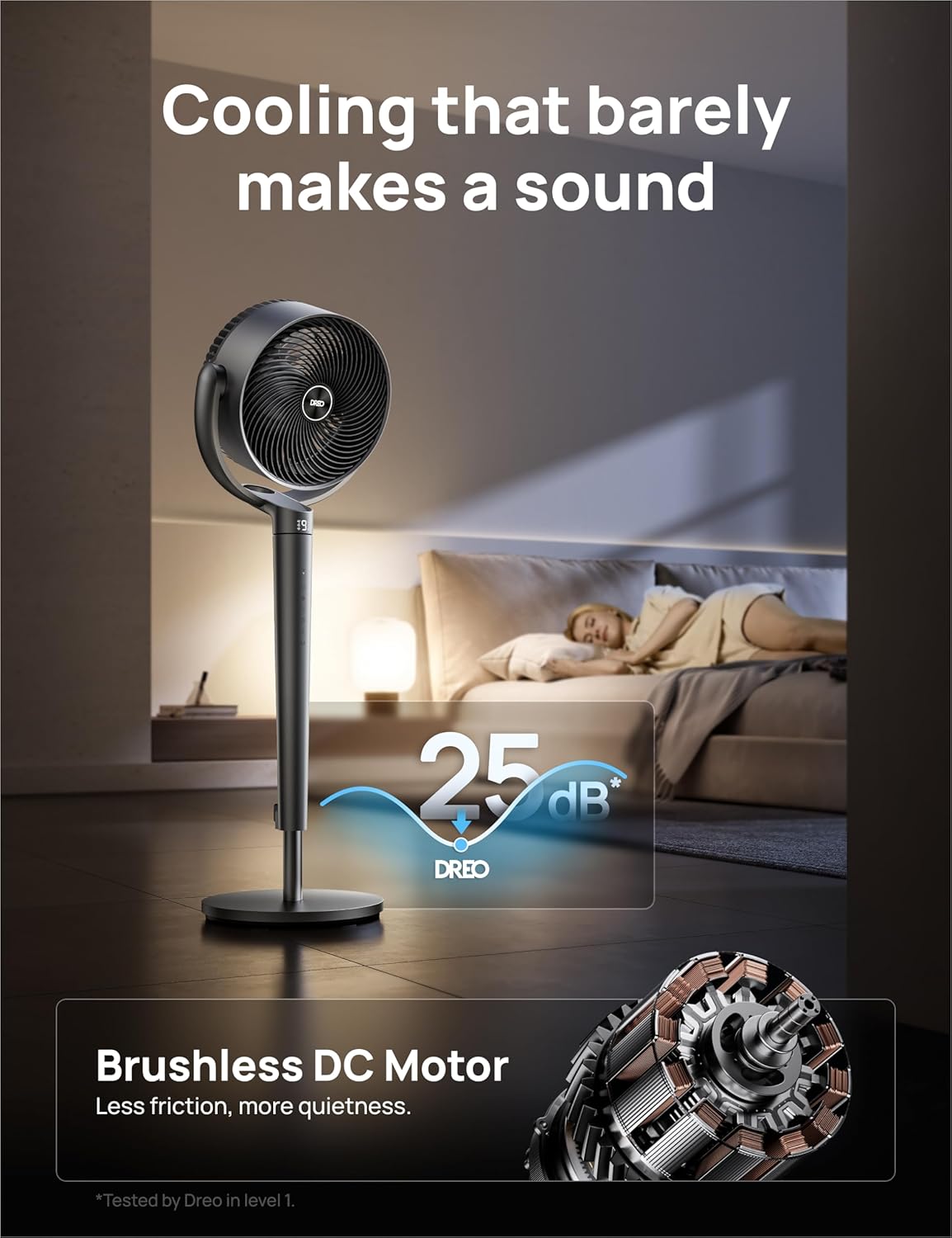 Dreo 43-inch Smart Oscillating Floor Fan: Quiet DC Motor, Wi-Fi, Alexa Control
