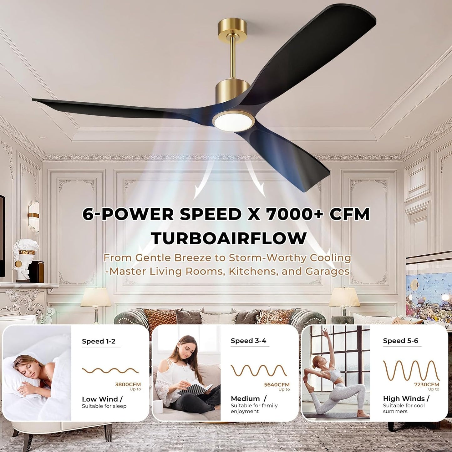 Smart 52-inch Outdoor/Indoor Ceiling Fan with Light, Remote & Alexa Voice Control