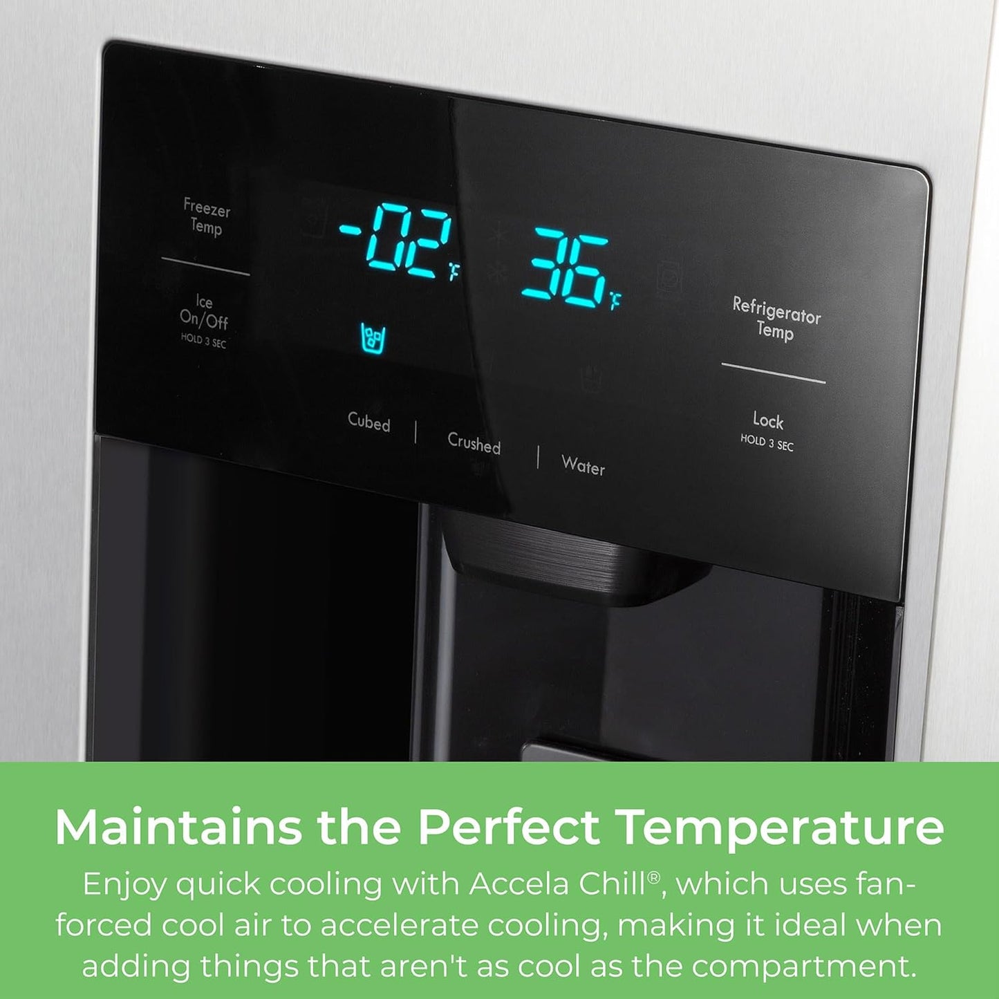 Kenmore 20 cu.ft. Counter-Depth Side-by-Side Refrigerator with Accela Chill, Ice & Water