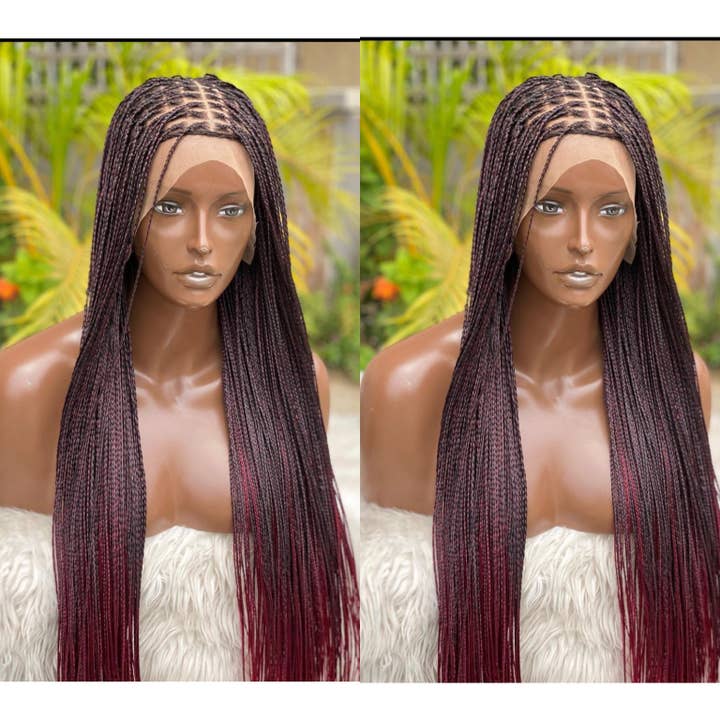 Knotless Goddess Bob Braided Wig with Boho Curls, Easy Wear Lace Front
