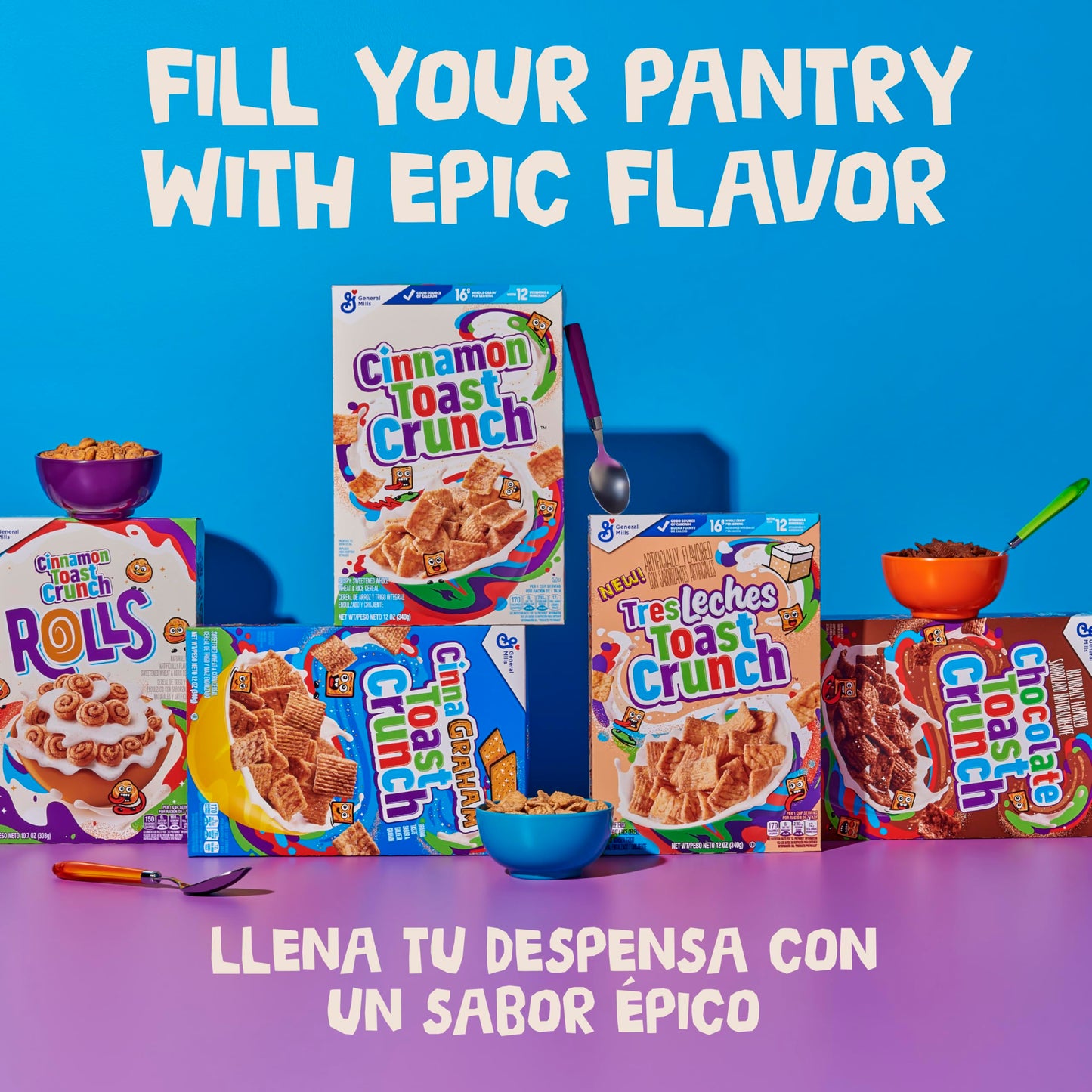 Cinnamon Toast Crunch Breakfast Cereal, Crispy Cinnamon Cereal, Family Size, 18.8 oz Cereal Box