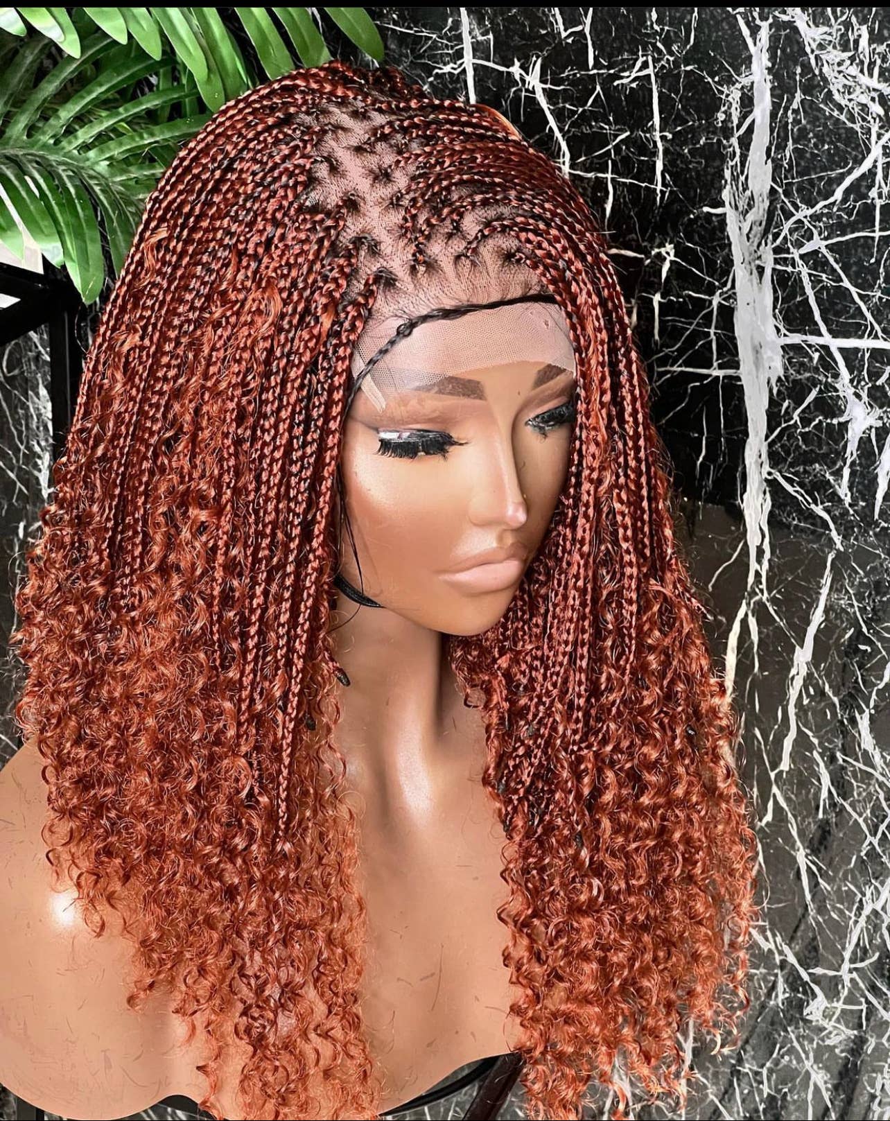 Exquisite Wine Goddess Bob Braided Wig - Handmade Lace Front with Deep Curls
