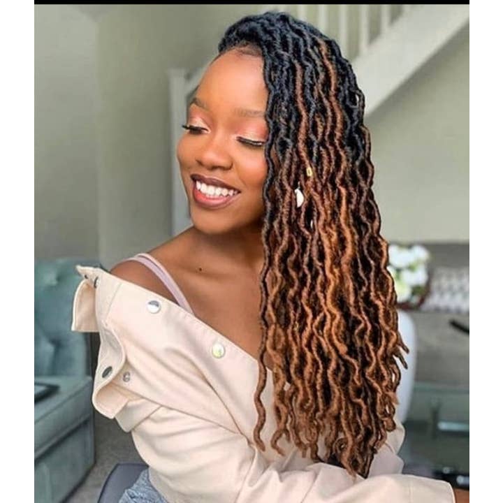 Handmade Braided Gypsy Faux Locs Lace Front Wig for Black Women