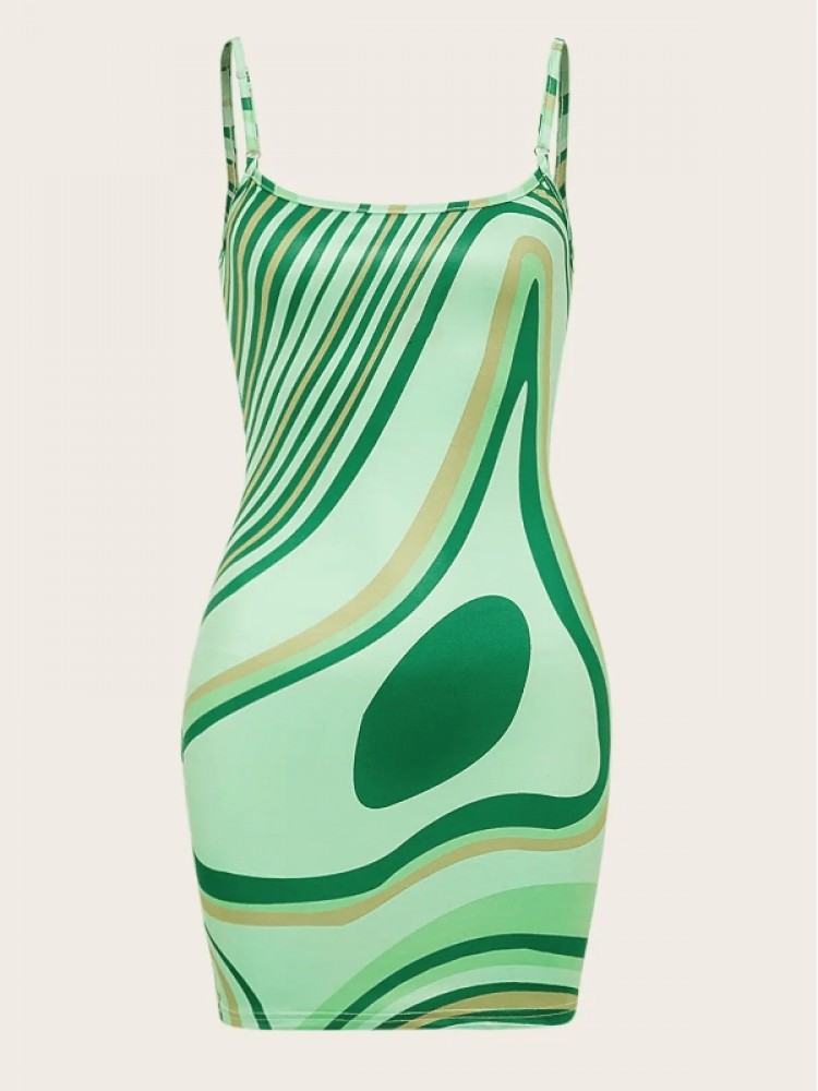 Trendy Ripple Print Sleeveless Mini Dress - Chic Bodycon Summer Style