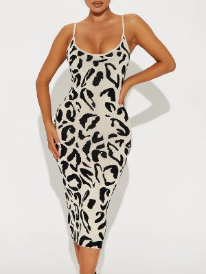 Elegant U-Neck Sleeveless Fitted Maxi Dress, Pure Color Bodycon Style