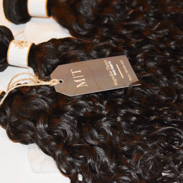 Luxury Water Wave Virgin Human Hair Bundle - Luminous, Soft, Natural Black Extensions