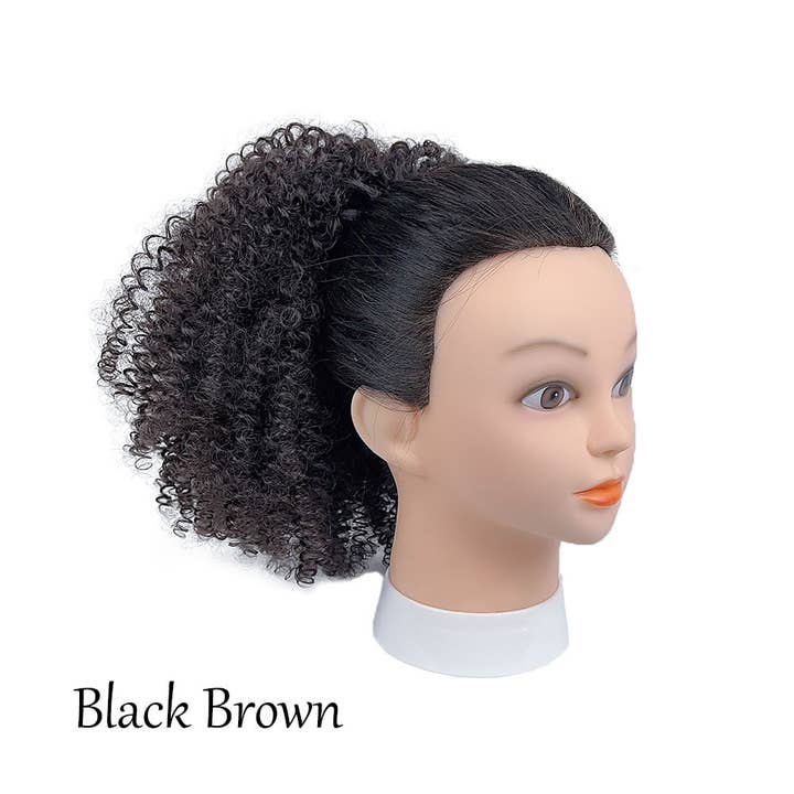 Short Afro Kinky Curly Drawstring Ponytail: Heat Resistant Hair Extension