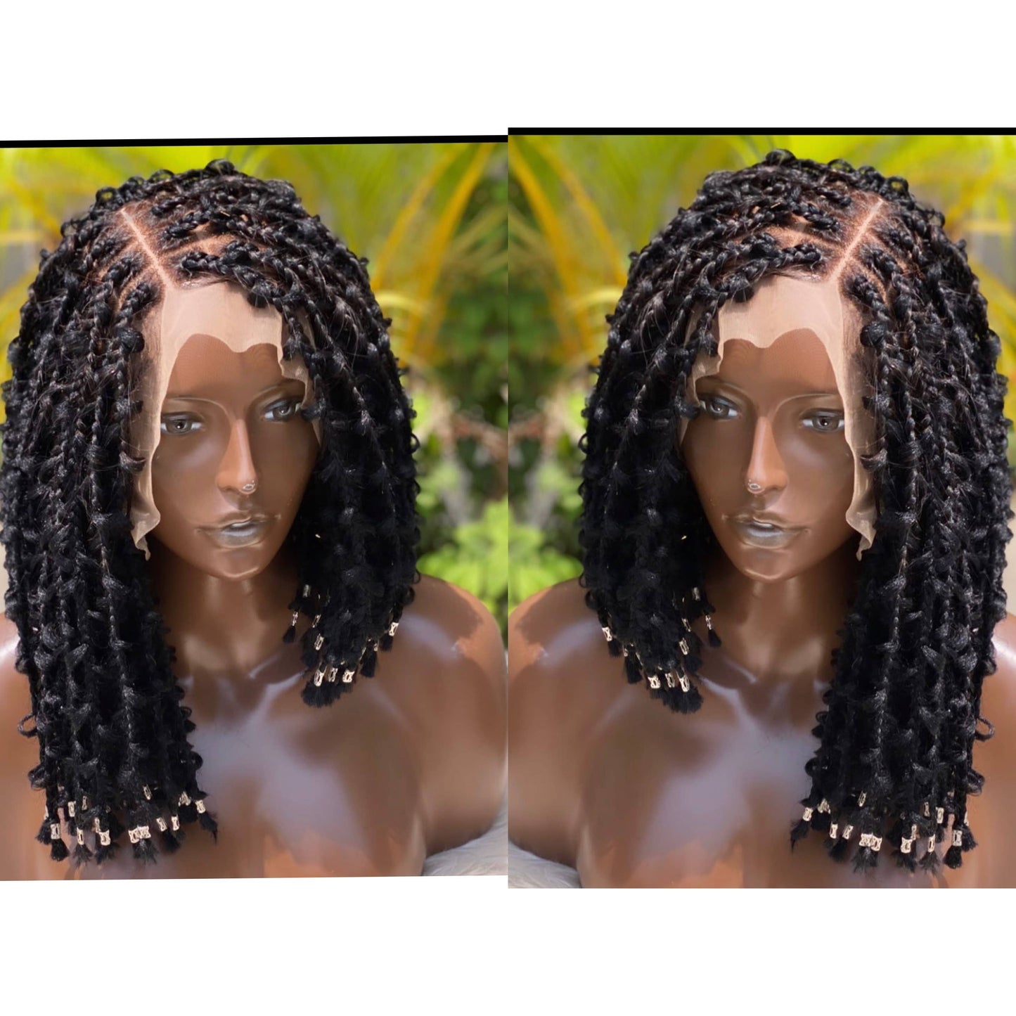 Elegant Distressed Braided Lace Front Wig for Black Women - Glueless, Lightweight, Durable