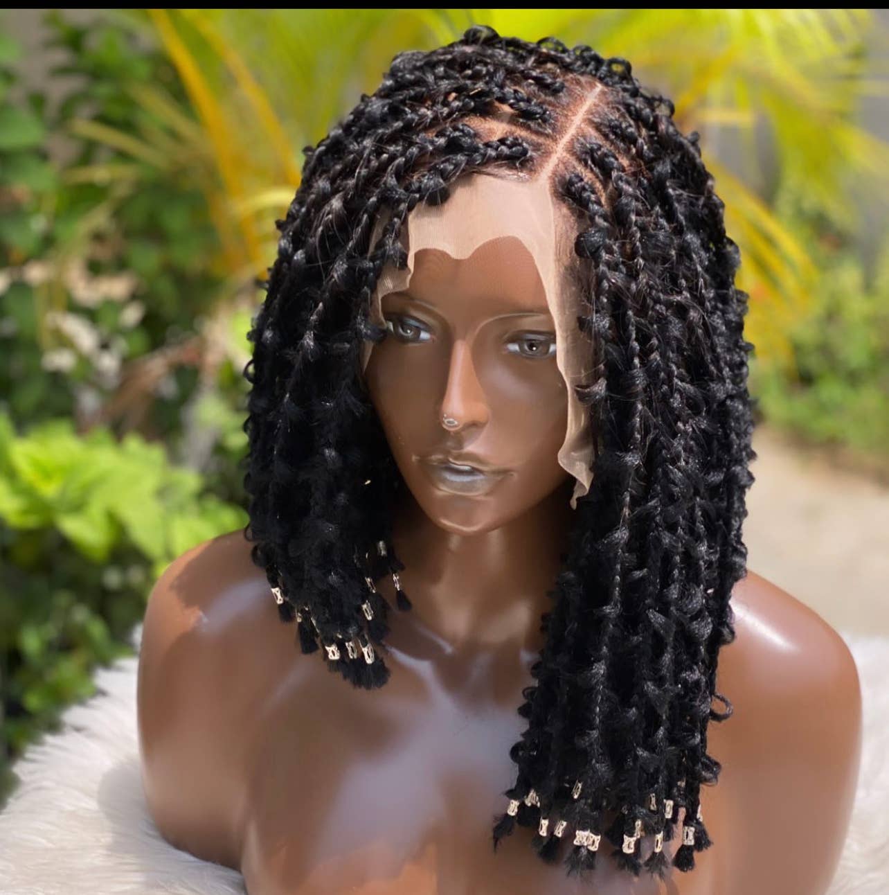Elegant Distressed Braided Lace Front Wig for Black Women - Glueless, Lightweight, Durable