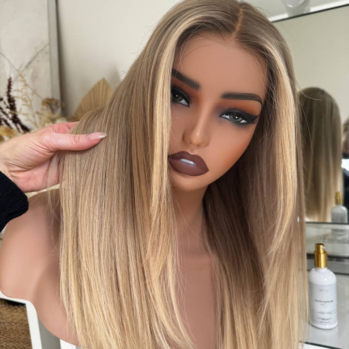 Luxurious MARY Lived-In Blonde Human Hair Lace Front Wig, Pre-Cut Lace