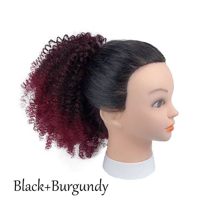 Short Afro Kinky Curly Drawstring Ponytail: Heat Resistant Hair Extension