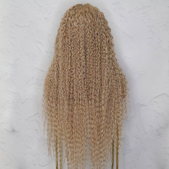 Luxurious ATHENA Blonde Lace Front Wig, 30 Inch, Curly, Heat Resistant Synthetic Hair