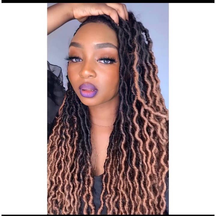 Handmade Braided Gypsy Faux Locs Lace Front Wig for Black Women