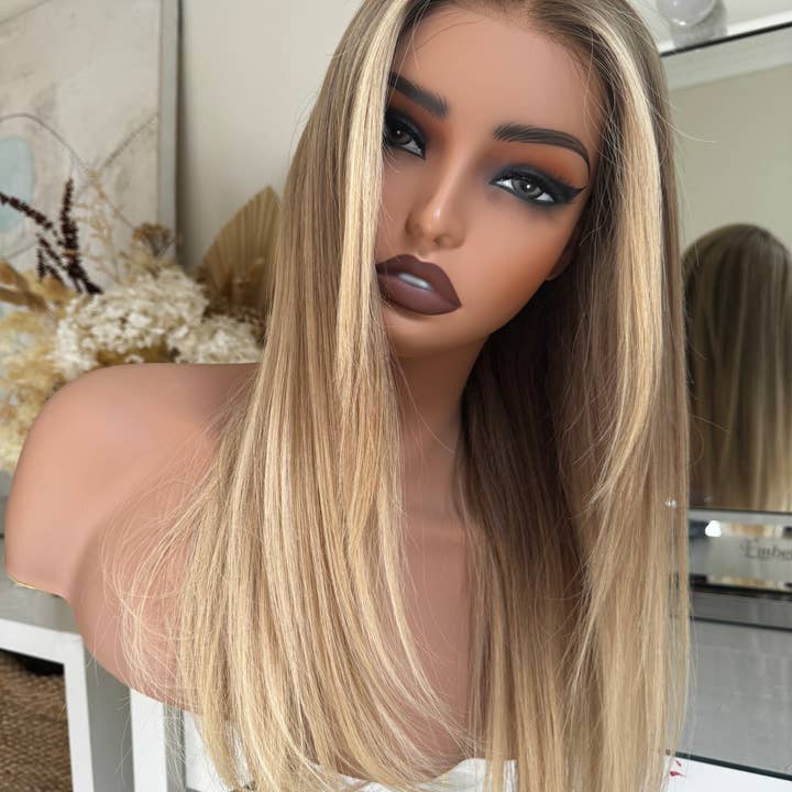 Luxurious MARY Lived-In Blonde Human Hair Lace Front Wig, Pre-Cut Lace