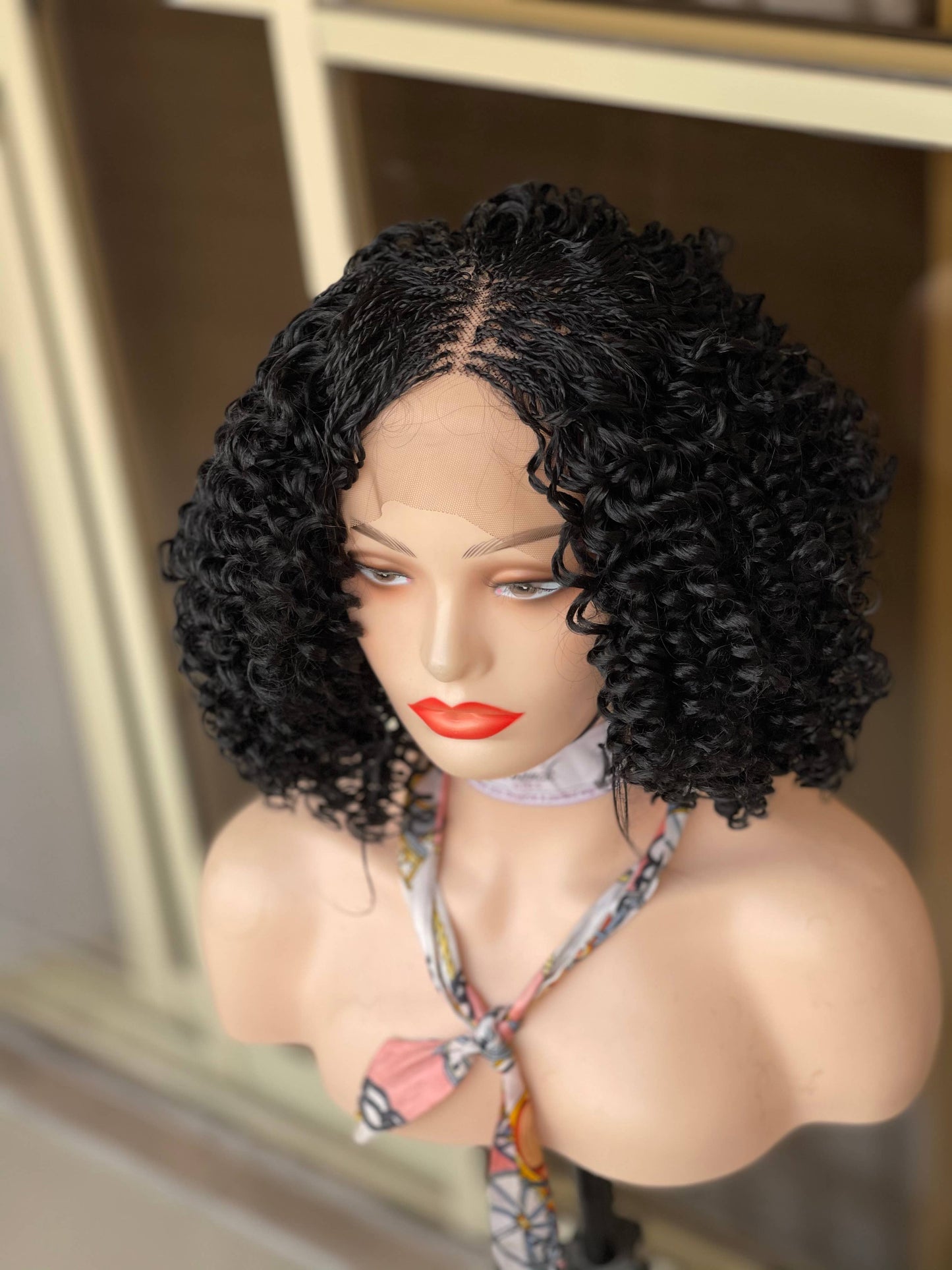 Luxurious Short Knotless Braids Senegalese Twist Wig for Black Women