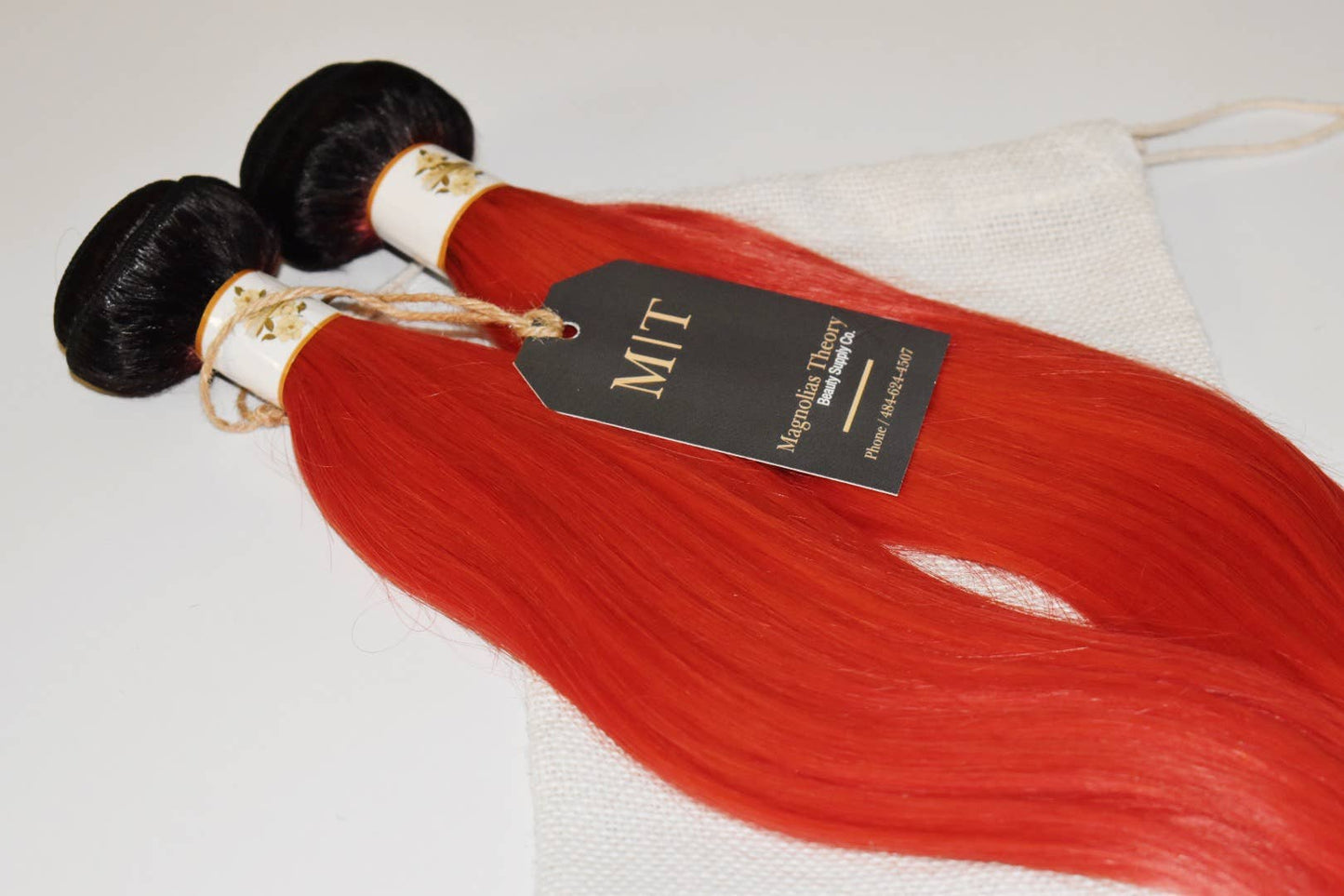 Luminous Ombre 1B/Red Virgin Straight Human Hair Bundle Weave